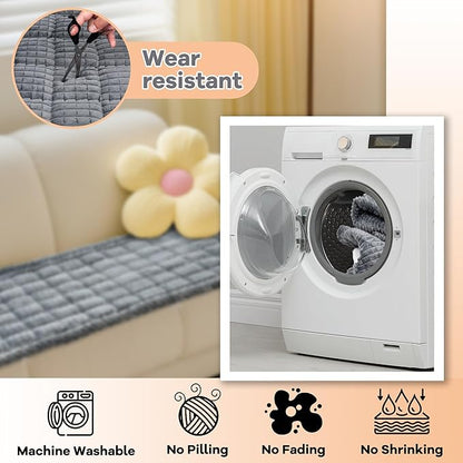 Washable Dog Couch Cover Protector, Non Slip Dog Bed Mat Machine Washable Large Blanket for Dogs, Pet Couches Covers for Sofa (Grey, 27.6 * 70.9 '')