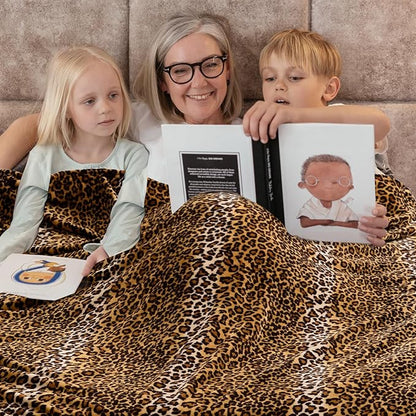 Bnuitland Leopard Print Fleece Flannel Twin Size Blanket, Super Soft 300 GSM Double Sided for Bed Sofa Couch Travel, Fuzzy Fluffy Cheetah Print Blanket for Adults and Kids, 60x80inch