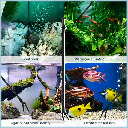 Gisafai 2 Pcs Plastic Aquarium Tongs 27 Inches Long Multi Purpose Trimming Feeding Aquarium Tools for Fresh Water Saltwater Fish Tanks Coral Plant