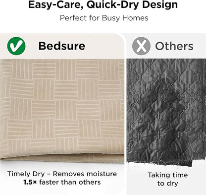Bedsure Waterproof Couch Cover for Dogs Washable - Waterproof Blanket for Large Dogs Couch Sofa Bed Cozy, Lightweight Furniture Protector for Pet Cat Quick Drying, Sandy Tan, 52x82IN