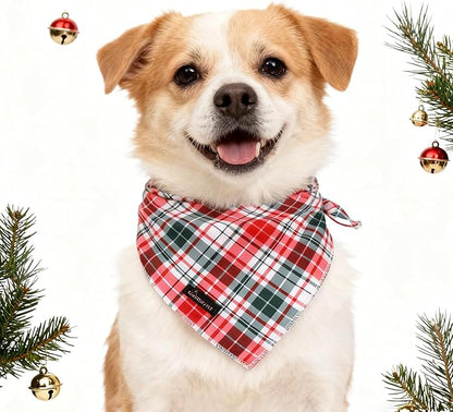 ARING PET Christmas Dog Bandanas, Red Green Pink Holiday Pet Bandana Scarf Triangle Bibs for Puppy Small Medium Large Boy Girl Dogs Cats-S