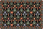 Pet Feeding Mat 24 x 16 Inch, Black Floral Pet Placemat Absorbent Quick-Dry for Food and Water, Waterproof Non Slip Rubber Bowl Pad Mat for Floors