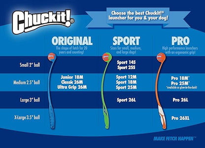 Chuckit! Dog Tennis Ball Dog Toy, Large (3 Inch Diameter) for dogs 60-100 lbs, Pack of 2