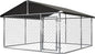 Outdoor Dog Enclosure Heavy Duty Dog Kennel House Mesh Dog Big Cage Pet Kennel Steel Fence with Secure Lock(9.84'x 9.84')