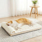 Orthopedic Jumbo Dog Bed Large Sized Dog with Pillow 56''X40'' Waterproof Soft Comfortable Egg Crate Foam Pet Crate Beds Mat with Removable Washable Cover and Non-Slip Bottom, Cream