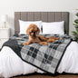 PetAmi Waterproof Dog Blanket for Bed, XL Dog Pet Blanket Couch Cover Protection, Sherpa Fleece Leakproof Bed Blanket for Crate Kennel Sofa Furniture Protector, Reversible Soft 80x60 Light Gray/Gray
