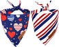 Realeaf 4th of July Dog Bandanas 2 Pack, Reversible American Flag Pet Scarf for Boy and Girl, Premium Durable Fabric, Patriotic Bandana for Large and XLarge Dogs (X-Large)