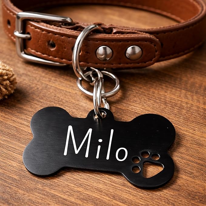 Ultra Joys Dog Tags Personalized for Pets - Hollow Paw Custom Pet ID Tag - Engraved Dog Tag for Large Dogs - Custom Your Own