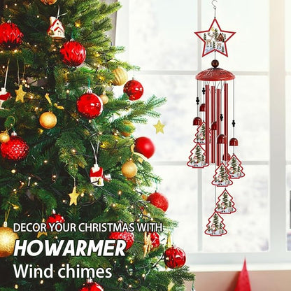 Christmas Wind Chimes for Outside, 35'' Metal Christmas WindChimes Gifts for Women/Men, Decoration for Outdoor, Home, Garden, Patio, Backyard