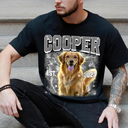 JIX & JOKY Custom Your Own Bootleg Rap Shirts with Dog Faces Custom Pet Shirt for Men Graphic Tshirt Gift Idea for Pet Lovers