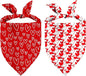 Valentines Dog Bandanas, 2 Pack Mother's Day Triangle Dog Bandanas, Reversible Love and Heart Pet Scarf, Premium Durable Fabric, Boys and Girls, Holiday Bandana for Large and Extra Large Dogs