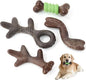 Gardner Pet 4-Pack Dog Chew Toy, Long Lasting Interactive Dog Toys Add Shredded Coconut Nylon+TPR,Teeth Cleaning and Training Toy for Medium/Large Breed,Bacon Flavor(Antler-L/S+Bone-S+Cookie)