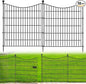 10 Panels Decorative Garden Fence with Gate, 32 in(H) X 23.6 ft(L) No Dig Dog Fence Animal Barrier Outdoor for Yard, Rustproof Metal Garden Edging and Borders, Temporary Fencing Stakes
