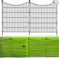 5 Panels Decorative Garden Fence with Gate, 32 in(H) X 12 ft(L) No Dig Dog Fence Animal Barrier Outdoor for Yard, Rustproof Metal Garden Edging and Borders, Temporary Fencing Stakes