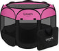Love's cabin Pet Puppy Dog Playpen, Large Dog Tent Crates Cage Indoor/Outdoor, Portable Playpen for Cat, Foldable Pop Up Dog Kennel Playpen with Carring Case, Removable Zipper Top, Pink