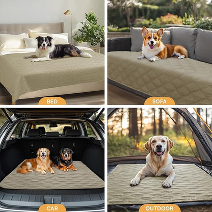 Luciphia 100% Waterproof Couch Cover Blanket for Dogs Anti-Slip Pet Couch Protector Sofa Mat Puppy Cat Blanket with Non-Slip Bottom, Taupe White, 30x70 Inch
