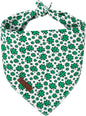 St. Patrick's Dog Bandana, UP URARA PUP Shamrock Triangle Bid Scarf for Medium Large Dogs, Cotton Kerchief for Girl Boy Puppies, Cute Spring Green Bandana,S