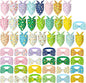 Sanwuta 50 Pcs Spring Dog Bandanas Bulk and Collar Bow Ties Set 25 Bandanas 25 Charm Collar with Daisy, Flower, Floral Triangle Pet Scarf Bowtie for Small Medium Large Costume Grooming
