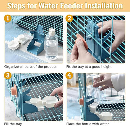 BNOSDM Automatic Bird Feeder Water Dispenser Set No Mess Bird Cage Feeders Parrot Cage Accessories Transparent Seed Food Container with Perch for Finches Parakeets Budgies Lovebirds Canaries (Green)