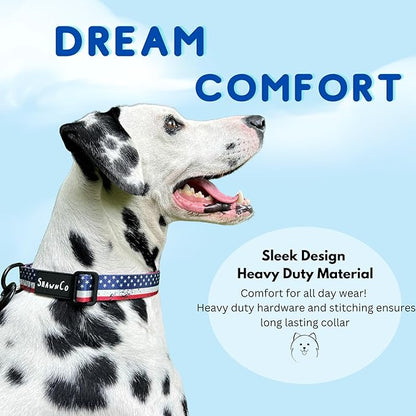 ShawnCo Dream Walk Dog Collar- Premium, Adjustable and Comfortable Pet Collar for Small, Medium, Large and Extra Large Dogs (M, Olive Green)