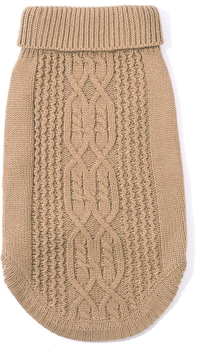 Cat Sweater Keep Your Pets Cozy, 16 Color Turtleneck Knitted Sleeveless Cat Clothes, Winter Outfits for Cats & Small Dogs During Cold Seasons (Khaki, Small)