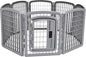 Amazon Basics 8-Panel Octagonal Plastic Dog Playpen, Indoor/Outdoor Pet Fence with Gate, Exercise Pen for Puppies and Small Animals, 28 inches, Grey
