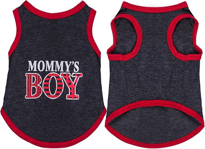 4 Pack Dog Shirts Summer Printed Puppy Clothes Novel Sleeveless Pet T Shirts Dog Clothes for Small Medium Dogs Cats Boy(L)