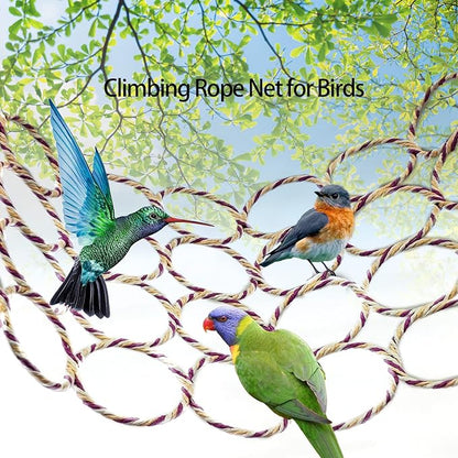 BNOSDM 3 Packs Bird Hemp Rope Net Swing Climbing Rope Net for Birds Parrot Ladder Macaw Hanging Hammock Activity Toy for Rats Parakeet Cockatiel Cockatoo Conure African Grey Budgie