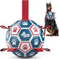 QDAN Dog Toys Soccer Ball with Straps, Durable Giant Dog Balls, Outdoor Dogs Toys, Herding Ball, Birthday Gifts (10 Inch)