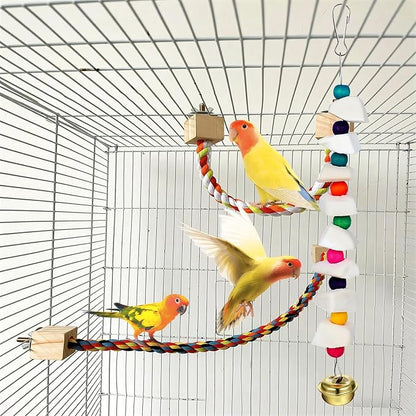 Lusofie 2 Pack Bird Beak Grinding Stone - Cockatiel Bird Toy with Cuttlebone and Beak Grinding Stone - Small to Medium Birds Cage Accessories for Parakeets Budgies Cockatiels Lovebirds Conures