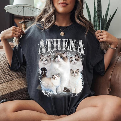 Custom Bootleg Rap Tee, Personalized Girlfriend Vintage Graphic T-Shirt, Photo Shirt, Valentine Birthday Gifts