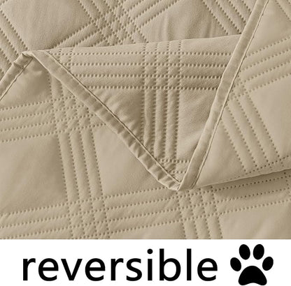 hyha Waterproof Dog Blanket, Reversible Pet Bed Blanket, Soft Sofa Couch Cover for Dogs Washable, Waterproof Pet Couch Covers for Sofa Puppy Cats Furniture Protector(30"x70", Taupe/Taupe)