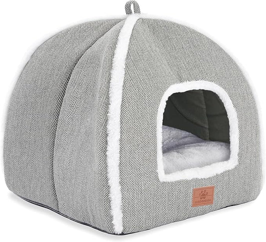 Cat Bed for Indoor Cats - Cat Cave Bed Cat House Cat Tent with Removable Washable Cushioned Pillow, Soft and Self Warming Kitten beds, for Small and Medium Cat Beds & Furniture