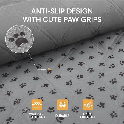 Luciphia 100% Waterproof Couch Cover Blanket for Dogs Anti-Slip Pet Couch Protector Sofa Mat Puppy Cat with Non-Slip Bottom, Light Grey, 40x50 Inch