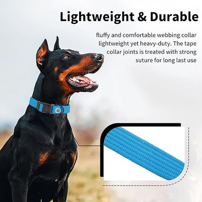 lynxking Dog Collar Soft Padded Breathable Cotton Solid Color Strong Adjustable Pet Collar for Little Puppy