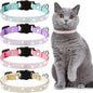 Weewooday 4 Pieces Rhinestones Cat Collars Breakaway Cat Collar with Bell Bling Pet Accessories with Soft Velvet, 4 Colors(S,Purple, Blue, Gold, Pink)
