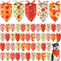 Weewooday 50 Pcs Thanksgiving Fall Dog Bandanas Bulk Pumpkin Maple Leaves Autumn Bandanas for Bibs Adjustable Scarf for Small Medium Large Pets Cats Costume(Leaves Pattern, 31.5 x 21.7 X21.7 Inch)