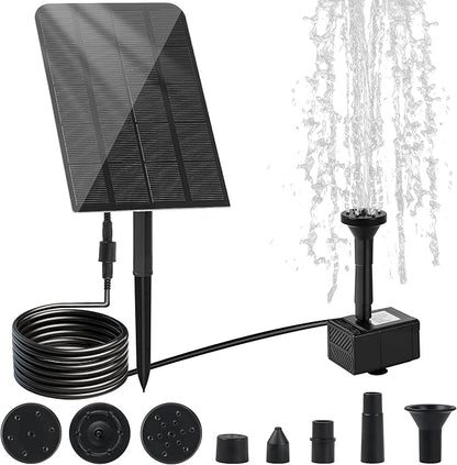 Solar Water Fountain for Bird Bath Solar Water Pump with Seperated Solar Panel 2.5w 5v Solar Powered Water Fountain for Small Pond Garden Water Feature Decoration