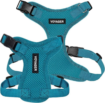 Voyager Step-in Pet Harness - All Weather Mesh, Adjustable Step in Harness for Cats and Dogs by Best Pet Supplies - Turquoise, XL