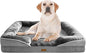 Orthopedic Dog Bed with Sides - Dog Sofa Beds for Extra Large Dogs, Supportive Foam Pet Couch Bed with Washable Removable Cover, Waterproof Lining and Non-Slip Bottom, Grey - XL