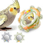 2Pcs Innovation Bird Toy with Hd Mirror, Spinner Rattle Parakeet Toy with Rustling Beads, Safely Embedded No Sharp Edges Bird Mirror for Cage, Flexibly Mounted Rotating Budgie Enrichment Fits Any Cage
