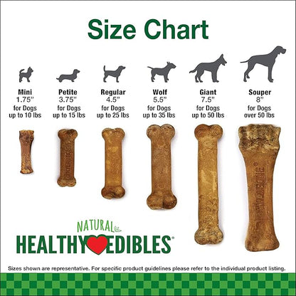 Nylabone Healthy Edibles Natural Dog Chews, Long Lasting Bones for Dogs, Roast Beef & Chicken Flavor Dog Treats, X-Large (4 Count)