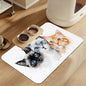 Cute Cats Pet Food Mat for Cats and Dogs–Christmas Stocking Absorbent Quick Dry Feeding Placemat, Non Slip Rubber Base, Waterproof Bowl Mat for Indoor Use, Pet Supplies 16"x24"