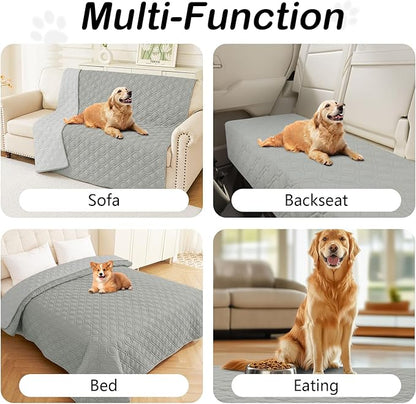 hyha Waterproof Dog Bed Blanket, Soft Pet Blankets, Waterproof Couch Cover for Dogs, Reversible Sofa Covers Washable for Furniture (30x70 Inch, Grey/Light Grey)