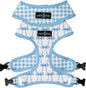 Lucy & Co. Cute Reversible Dog Harness Walking Halter - Best Designer Pet Harnesses for XS - XL Dogs - Padded Adjustable Vest for Easy Walking - Small - White with Blue Bows
