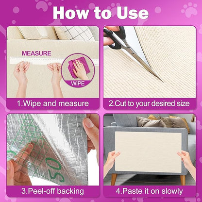 Anit Cat Scratch Couch Furniture Protector,78.7x15.8 Cat Wall Corner Scratcher Pads Mat,DIY Climbing Scratching Carpet Post Board Replacement