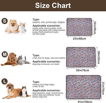 Dono 1 Pack 3 Dog Blankets for Small Dogs, Soft Fluffy Paw Print Pattern Fleece Pet Blanket Warm Sleep Mat, Puppy Kitten Blanket Doggy Mat for Dog Cat Kitten Doggy (40 * 30")