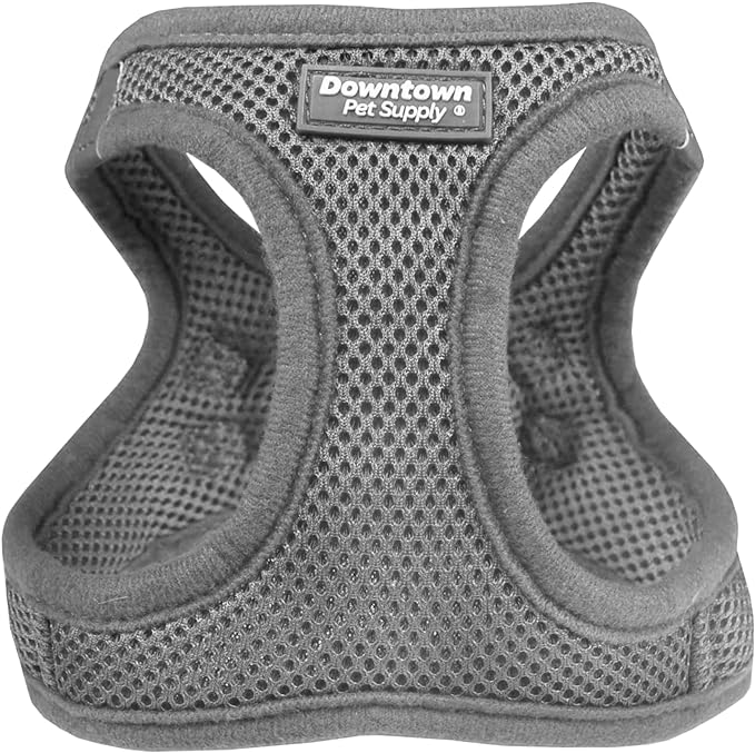 Downtown Pet Supply Step-in Dog Harness – No Pull, Adjustable Padded Mesh with Reflective Trim, Secure Buckle Strap – Comfortable & Breathable Small Dog Harness, Small, Light Gray