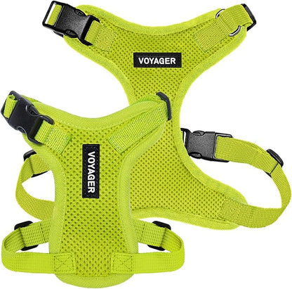 Voyager Step-in Pet Harness - All Weather Mesh, Adjustable Step in Harness for Cats and Dogs by Best Pet Supplies - Lime Green, XS