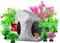 CousDUoBe 10Pcs Aquarium Hideaway Rock Cave Fish Tank Decorations quarium,Betta Toys Hideout Stones House,Safe and Non-Toxic Ceramic Fish Tank Ornaments